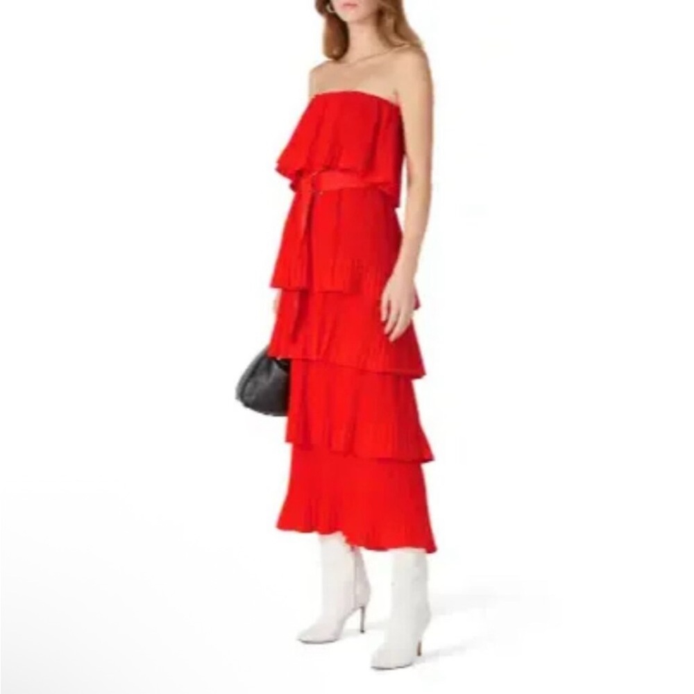 Vibrant Orange Tiered Dress
